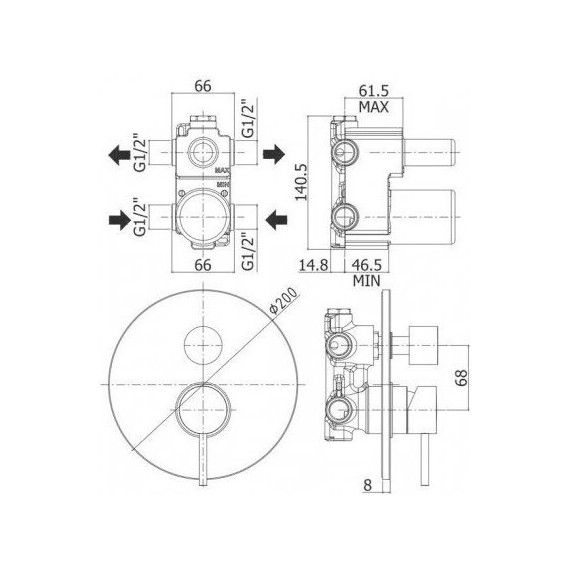 Смеситель для ванны Paffoni Light LIG018NO, чёрный матовый фото 3