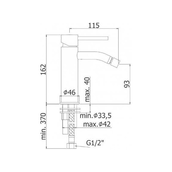 Смеситель для биде Paffoni Light LIG131NO, чёрный матовый фото 3