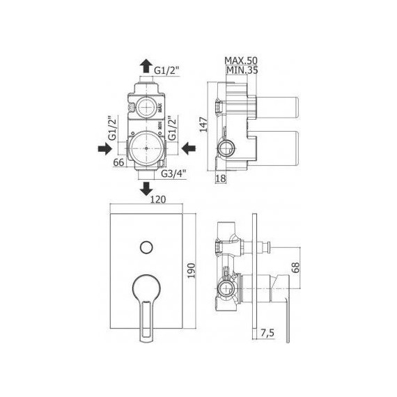 Смеситель для ванны Paffoni Ringo RIN015CR/M фото 2