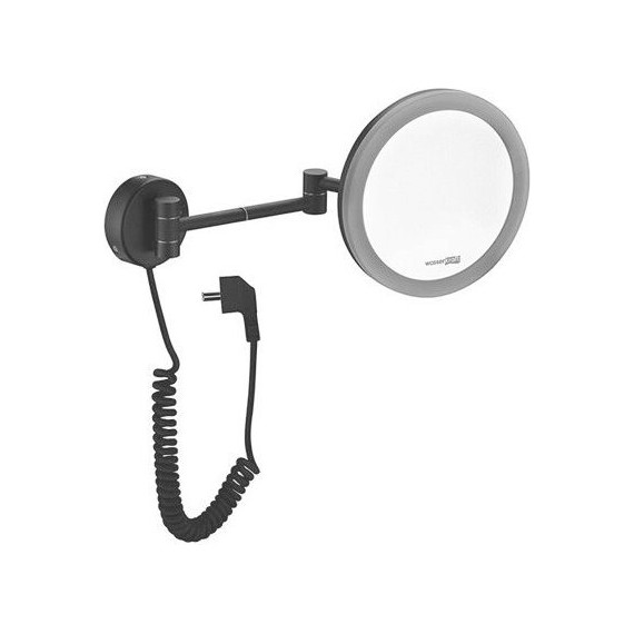 Зеркало косметическое настенное WasserKraft K-1004BLACK, цвет чёрный фото 