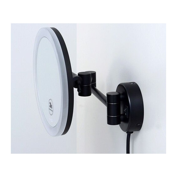 Зеркало косметическое настенное WasserKraft K-1004BLACK, цвет чёрный - 3 Зеркало косметическое настенное WasserKraft K-1004BLACK, цвет чёрный фото 3