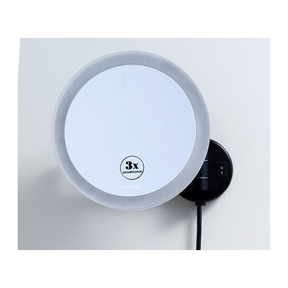 Зеркало косметическое настенное WasserKraft K-1004BLACK, цвет чёрный - 4 Зеркало косметическое настенное WasserKraft K-1004BLACK, цвет чёрный фото 4