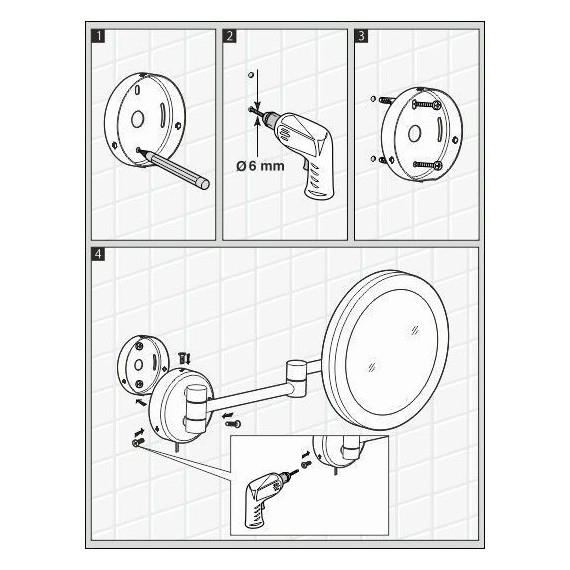 Зеркало косметическое настенное WasserKraft K-1004BLACK, цвет чёрный - 8 Зеркало косметическое настенное WasserKraft K-1004BLACK, цвет чёрный фото 8