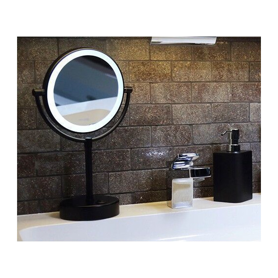 Зеркало косметическое настольное WasserKraft K-1005BLACK, цвет чёрный - 2 Зеркало косметическое настольное WasserKraft K-1005BLACK, цвет чёрный фото 2