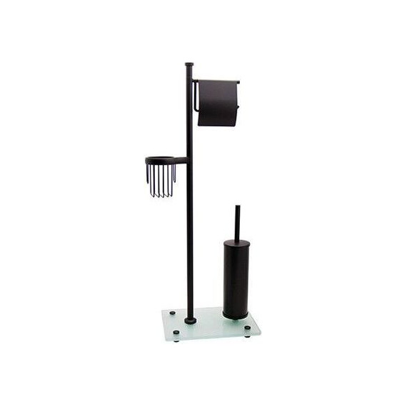 Стойка с держателем и ёршиком WasserKraft K-1264BLACK, цвет чёрный фото 