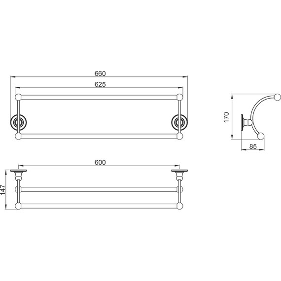 Полотенцедержатель Timo Nelson 160056/02, цвет антик фото 2