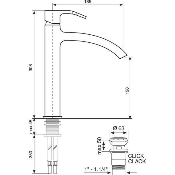 Смеситель для раковины высокий Emmevi Niagara CR74003BIG фото 2