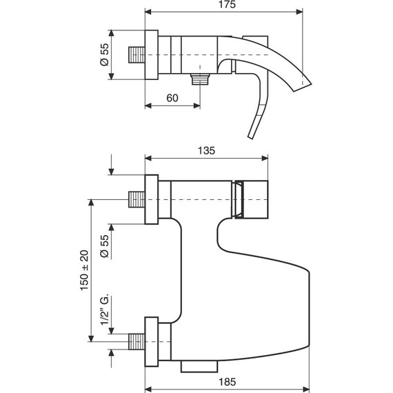 Смеситель для ванны Emmevi Niagara СR74001 фото 2