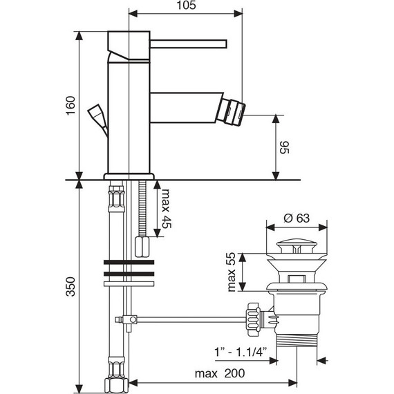 Смеситель для биде Emmevi Piper CR45004 фото 2