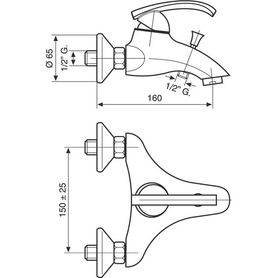 Смеситель для ванны Emmevi Ramses CR72001 фото 2