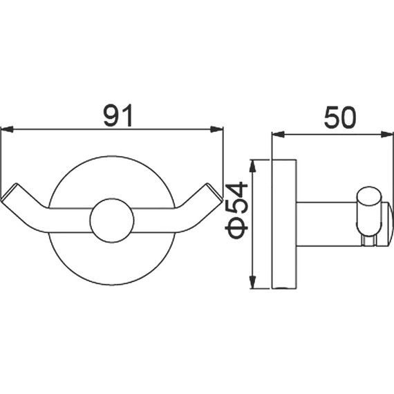 Двойной крючок Timo Saona 13012/03, цвет чёрный - 3 Двойной крючок Timo Saona 13012/03, цвет чёрный фото 3