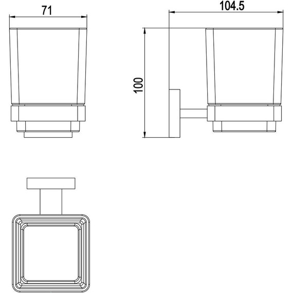 Стакан для зубных щеток Timo Selene 17033/17, цвет золото матовое фото 2