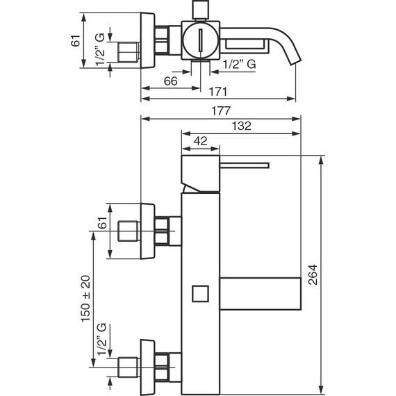 Смеситель для ванны Emmevi Siris CR47001LA фото 2