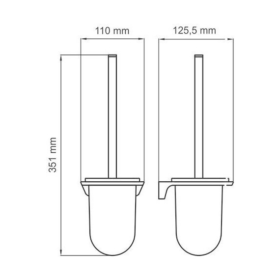 Ёршик для унитаза WasserKraft Wiese K-8927, цвет оружейная сталь фото 4