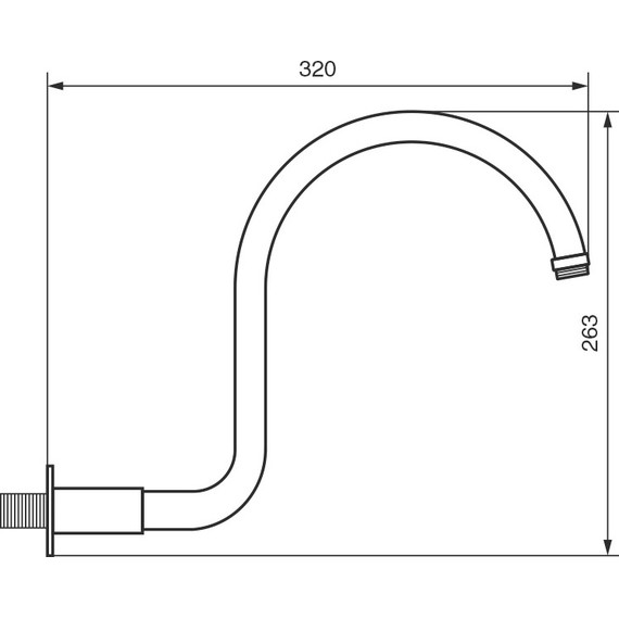 Кронштейн стеновой Emmevi 350 мм C00648OR, золото фото 2
