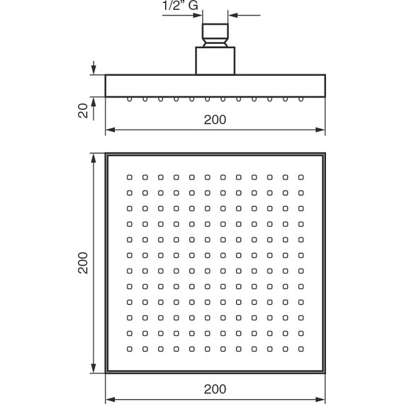 Верхний душ Emmevi 200х200 мм C00658CR фото 2