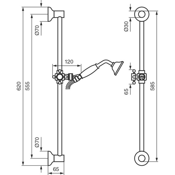 Душевой гарнитур Emmevi C02541OAOR, золото фото 2