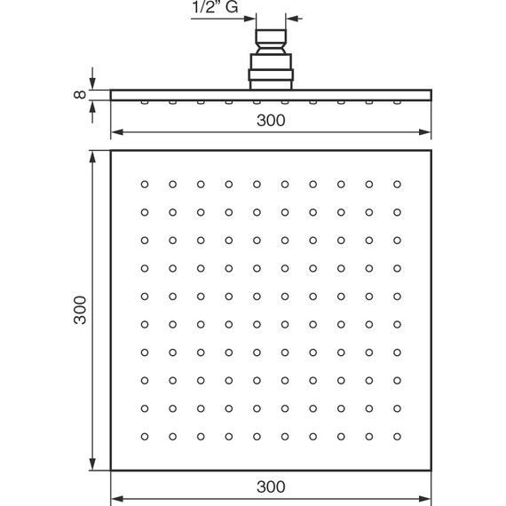 Верхний душ Emmevi 300х300 мм C06658mm300CR фото 2