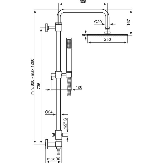 Душевая стойка Emmevi CRC02584E - 2 Душевая стойка Emmevi CRC02584E фото 2
