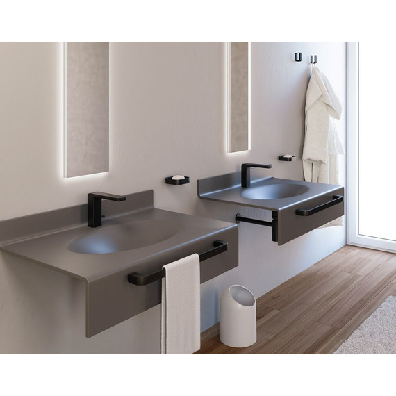 Полотенцедержатель Gedy Outline 3221/25(14), цвет чёрный матовый фото 2