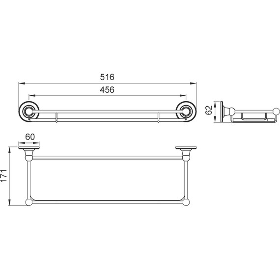 Стеклянная полка Timo Nelson 160072/02, цвет антик - 2 Стеклянная полка Timo Nelson 160072/02, цвет антик фото 2