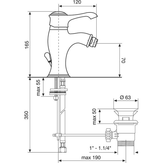 Смеситель для биде Emmevi Tiffany OR6004, золото - 2 Смеситель для биде Emmevi Tiffany OR6004, золото фото 2