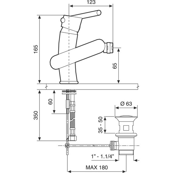 Смеситель для биде Emmevi Twist SC6604, хром матовый - 2 Смеситель для биде Emmevi Twist SC6604, хром матовый фото 2