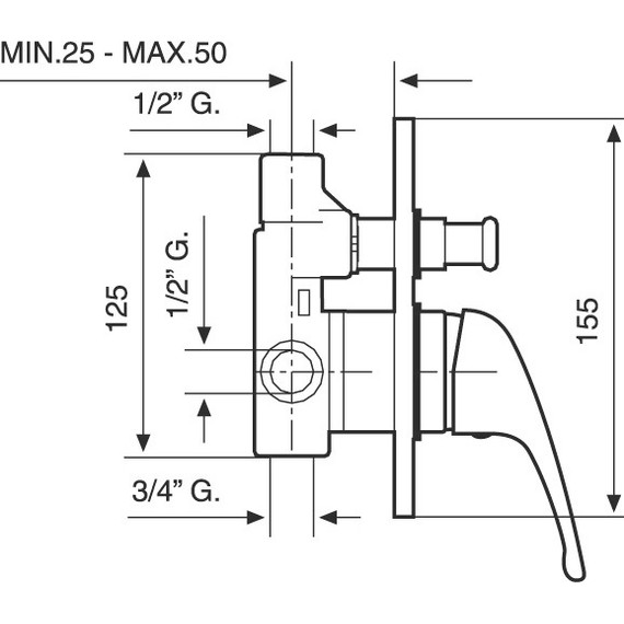Смеситель для ванны Emmevi Winny CR95019 - 2 Смеситель для ванны Emmevi Winny CR95019 фото 2