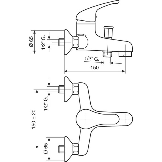 Смеситель для ванны Emmevi Winny CR95001 фото 2