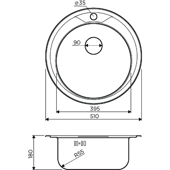 Кухонная мойка Omoikiri Asida 51-1-IN (4993785) 0,8 мм, нержавеющая сталь фото 2