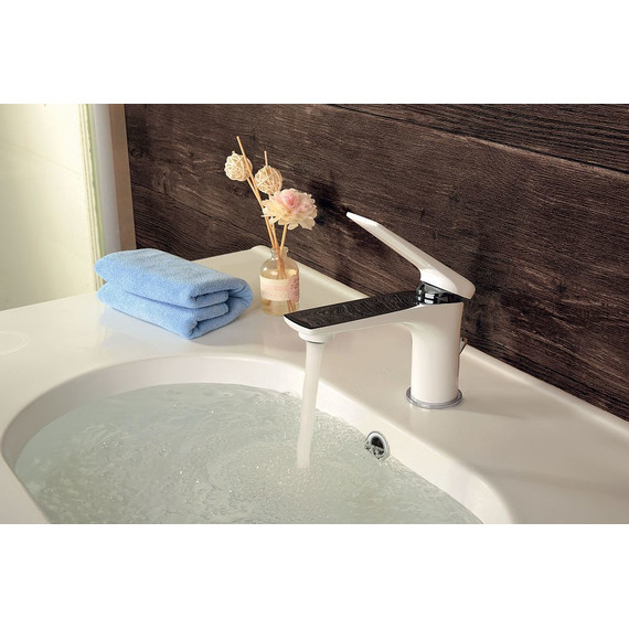 Смеситель для раковины Lemark Allegro LM5906CW, хром/белый фото 4