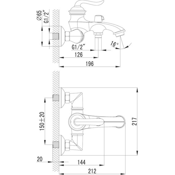 Смеситель для ванны Lemark Brava LM4712G, золото фото 6