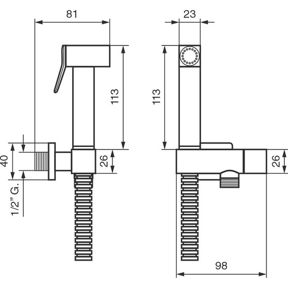 Набор для гигиенического душа Emmevi CR133 без смесителя (на 1 воду) - 2 Набор для гигиенического душа Emmevi CR133 без смесителя (на 1 воду) фото 2