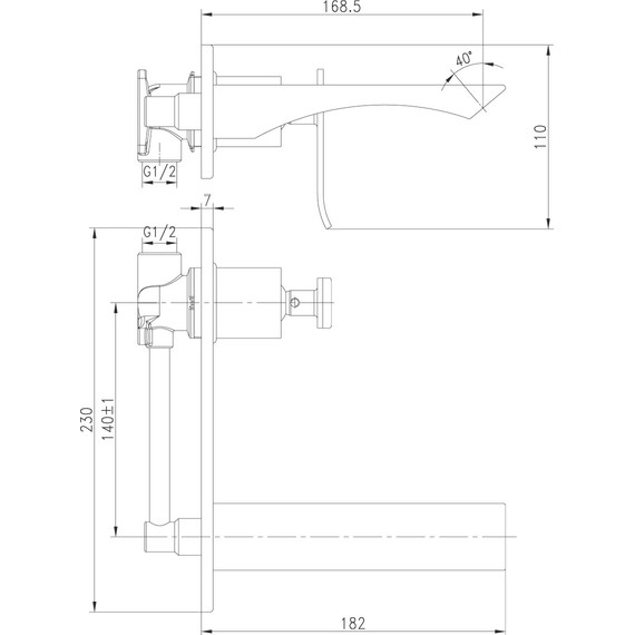 Смеситель для раковины настенный Lemark Contest LM5826CW, хром/белый фото 3