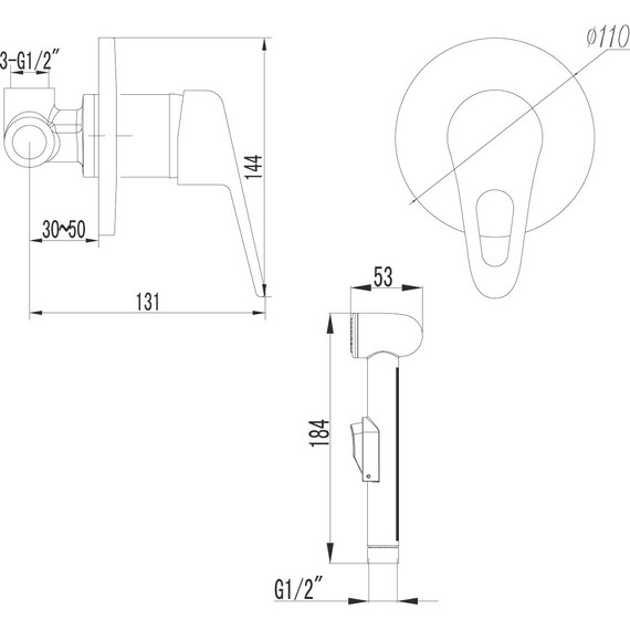 Набор для гигиенического душа Lemark Luna LM4119C фото 3