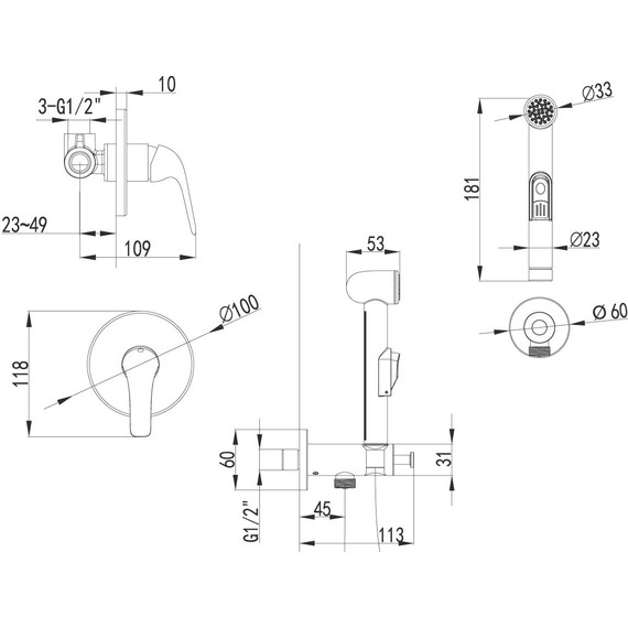 Набор для гигиенического душа Lemark Plus Advance LM1219C - 3 Набор для гигиенического душа Lemark Plus Advance LM1219C фото 3