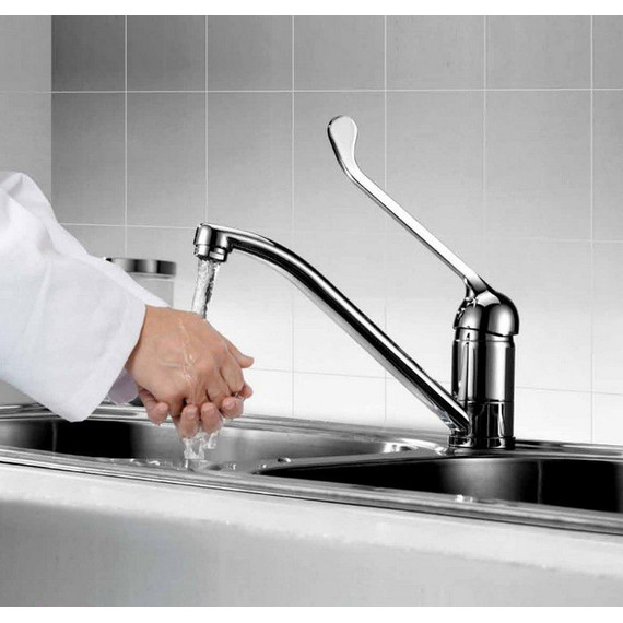 Смеситель для кухни/раковины с локтевой (хирургической) ручкой Lemark Project LM4604C фото 2