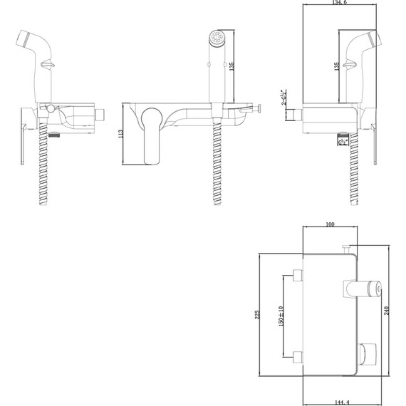 Набор для гигиенического душа Lemark Solo LM7168CW, хром/белый - 2 Набор для гигиенического душа Lemark Solo LM7168CW, хром/белый фото 2