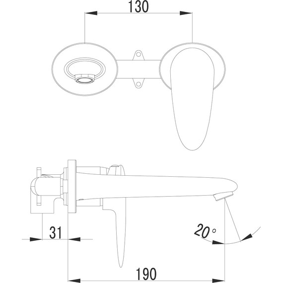 Смеситель для раковины настенный Lemark Status LM4426C фото 3