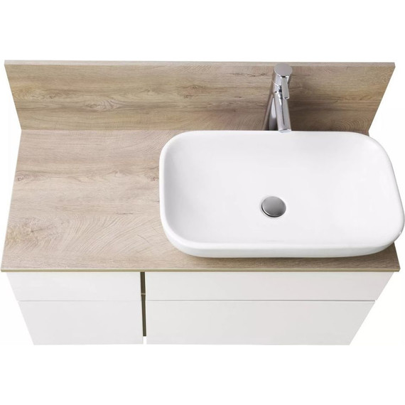 Тумба подвесная со столешницей Акватон Мишель 100 см 1A244101MIX40, белый софт/дуб эндгрейн - 5 Тумба подвесная со столешницей Акватон Мишель 100 см 1A244101MIX40, белый софт/дуб эндгрейн фото 5