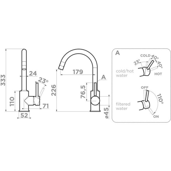 Смеситель для кухни Omoikiri Shinagawa 2 PLUS C 4994338, хром фото 2