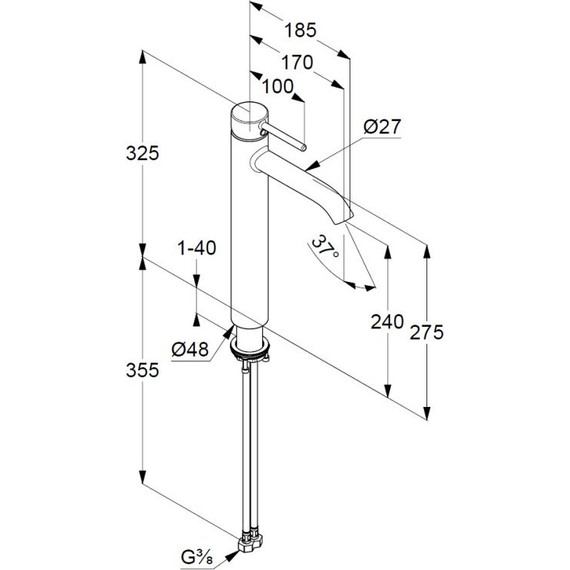 Смеситель для раковины высокий Kludi Bozz 382860576 - 4 Смеситель для раковины высокий Kludi Bozz 382860576 фото 4