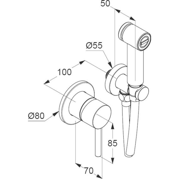 Набор для гигиенического душа Kludi Bozz 389980576 - 2 Набор для гигиенического душа Kludi Bozz 389980576 фото 2