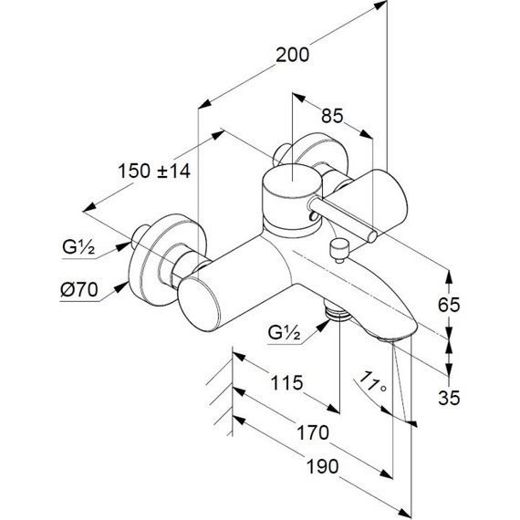 Смеситель для ванны Kludi Bozz 386913976, черный фото 3