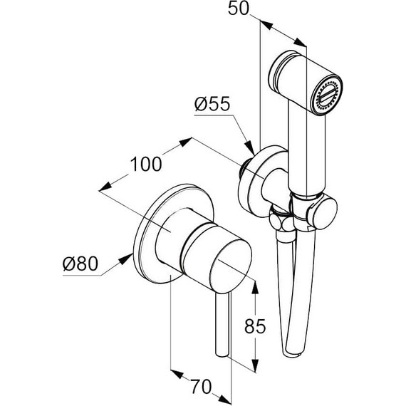 Набор для гигиенического душа Kludi Bozz 389983976, черный фото 2