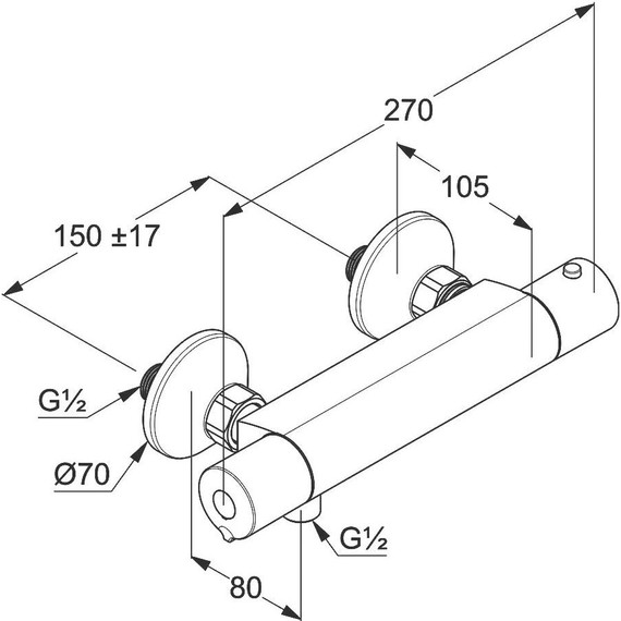 Смеситель для душа с термостатом Kludi Basic 350020538 - 2 Смеситель для душа с термостатом Kludi Basic 350020538 фото 2