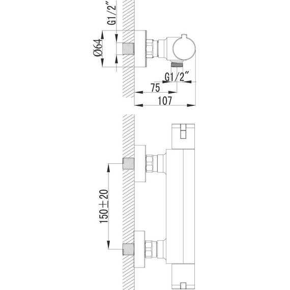 Смеситель для душа с термостатом Lemark Yeti LM7833C фото 3