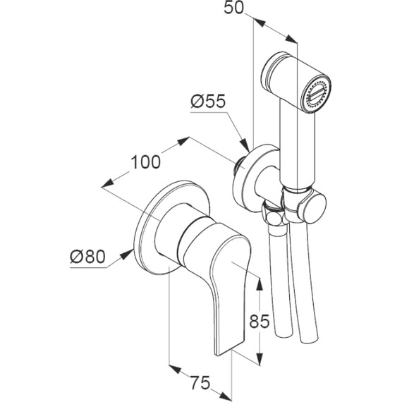 Набор для гигиенического душа Kludi Zenta SL 489980565 - 2 Набор для гигиенического душа Kludi Zenta SL 489980565 фото 2
