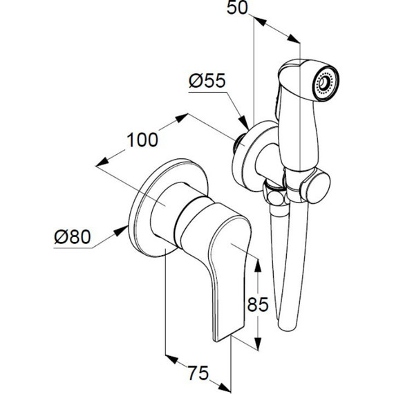 Набор для гигиенического душа Kludi Zenta SL 489990565 фото 2