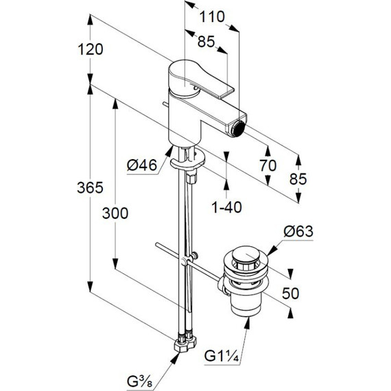 Смеситель для биде Kludi Zenta SL 485300565 фото 2